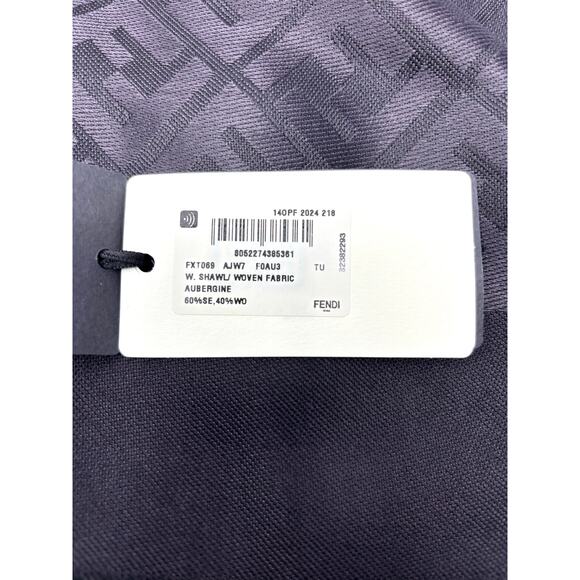 FENDI FF Zucca Monogram Shawl Wrap Scarf Silk/Wool NWT - Picture 6 of 8